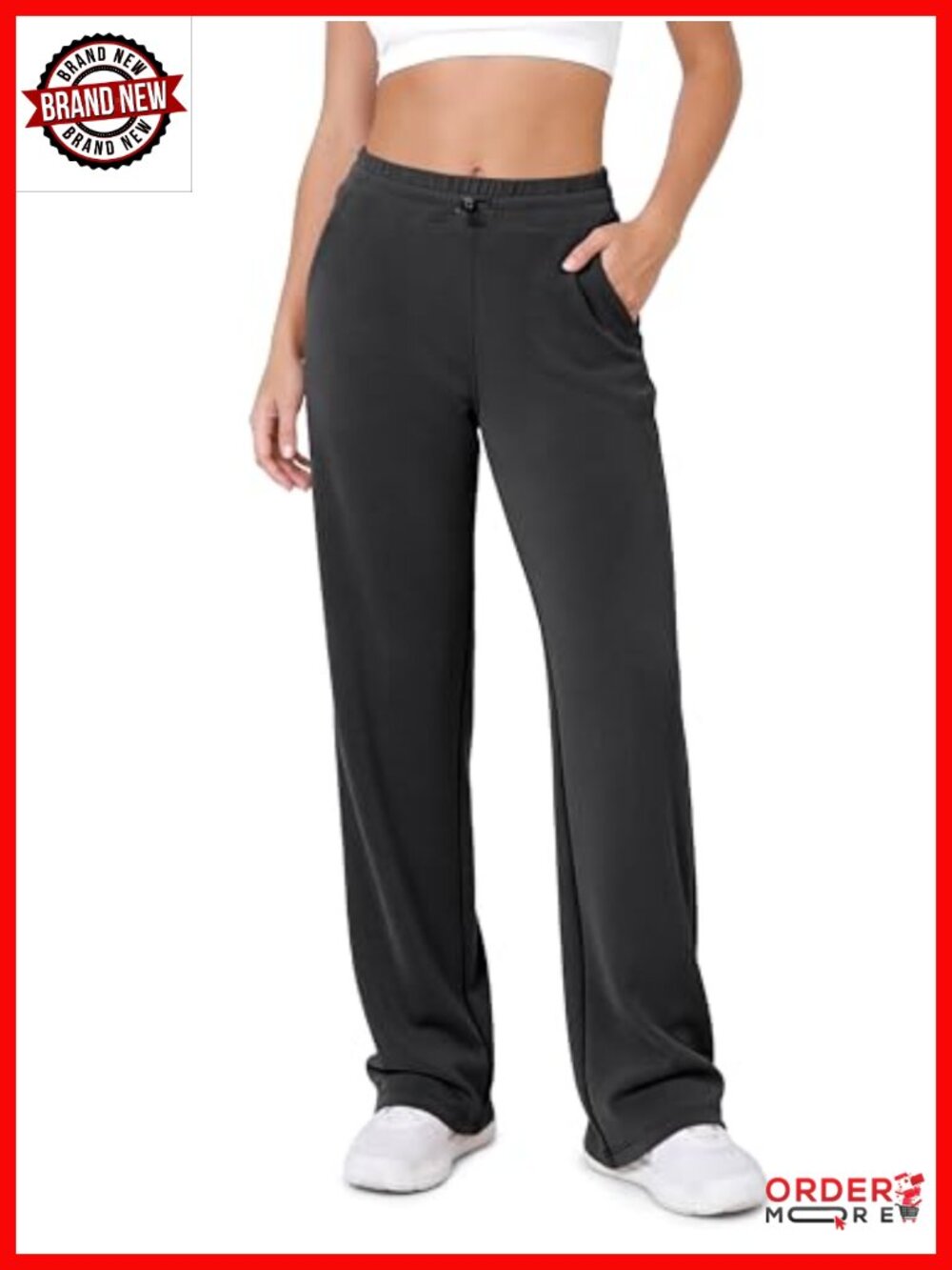 Modal Wide Leg Pants Adjustable Shockcord High Waist Lounge Pants